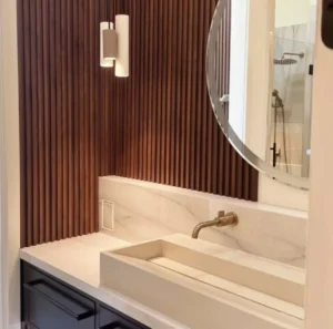 Elegant Porcelain Bathroom Countertop from Maestro Surfaces in Houston, Texas